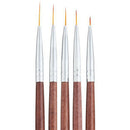 5pcs wooden french nail art pen brush painting drawing liner manicure tools OZ