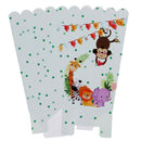 6pcs/lot Safari Animals Popcorn Box Candy Case for Kids Birthday Party Decor  Gw