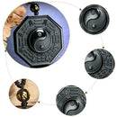 Obsidian Carved Yin Yang Ba Gua Pendant Necklace Lucky Amulet Chain Jewelry J5K2
