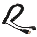 Coiled Stretch Spring HDMI Male to Left Angle HDMI Male M/M HD Cable