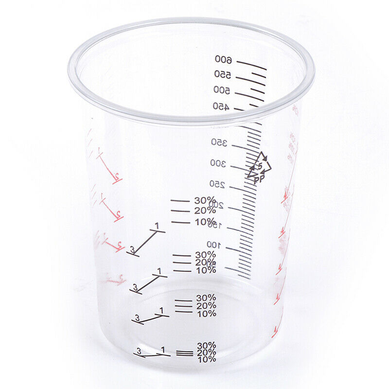 10Pcs 600ml Plastic Paint Mixing Cups Mixing Pot Paint Mixing Calibrated-y