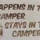 Hanging Plaque Gift Sign Outdoor Decoration-What Happens In The Camper