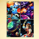 4 Pack Planet DIY 5D Diamond Painting Kits Full Drill Cross Stitch Home Decor