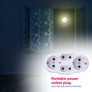 Portable EU Plugs Power Socket Converter 1 to 4 Port Outdoor Power Adapter A