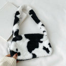Animal Pattern Underarm Bag Women Mini Plush Shoulder Handbags Purse (13)
