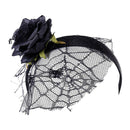 Flower Headband With Veil Floral Spider Headpiece Hair Garland Fancy Dress