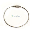 5pcs Screw Locking Stainless Steel Keychain Wire Key Ring Cable Outdoor Hiking