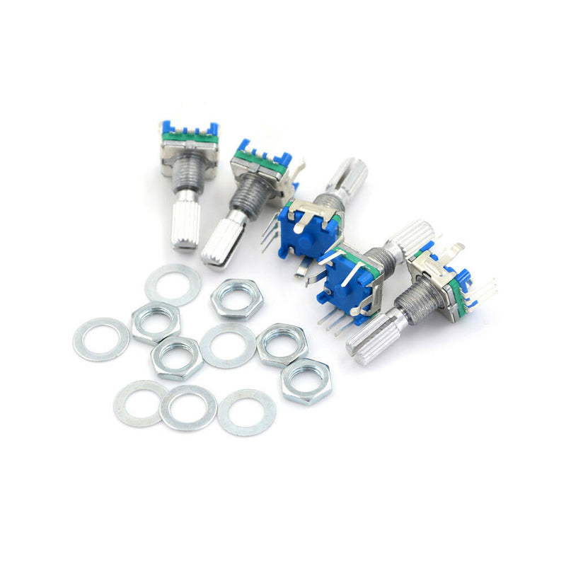 5X EC11 Rotary Encoder Audio Digital Potentiometer 5P with Switch 20mm Handle Gw