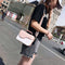 Pink new fashion hit color piano printing handbag sweet wind fresh shoulder K7M1