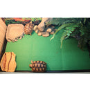 Set Of 2, Reptile Carpet Fiber Pet Mat With 20" Realistic Jungle Plant