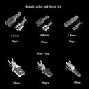 270Pcs Alloy&Rubber Spade Crimp Terminal Connector Insulating Sleeve Kit w/ Case