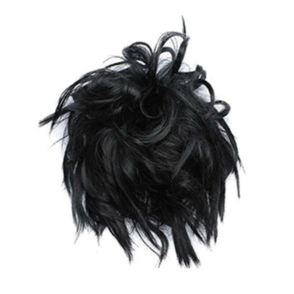 Women Messy Scrunchie Chignon Hair Bun Straight Elastic Band Updo Hairpiece G6F5