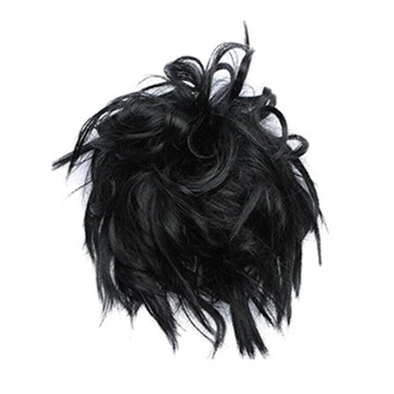 Women Messy Scrunchie Chignon Hair Bun Straight Elastic Band Updo Hairpiece G6F5