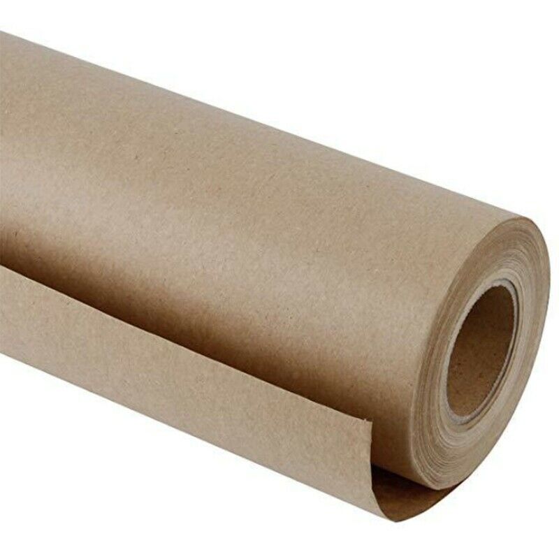 20M Brown Kraft Paper Roll for Wedding Birthday Party Gift Wrapping Craft P B4Z3