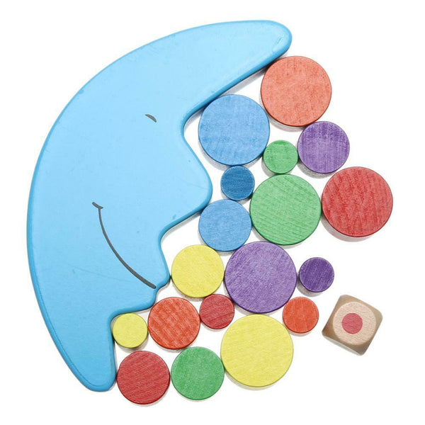 Wood Moon Balance Game Blocks Children Colorful Building Bricks Educational T #s