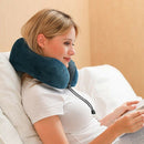 Blue Travel Pillow Memory Foam with 360-Degree Head Support Comfortable Nec