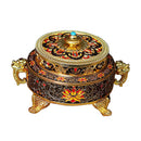 Tibetan Buddhist Style Incense Burner Holder  Lotus Flower Pattern Red