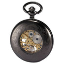 man black Steampunk skeleton copper Pocket watch