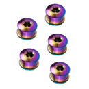 5Pcs Titanium Alloy Crankset Screws Chainring & Chainwheel Nuts Disc Brake Rotor