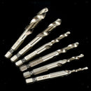 Set of 6Pcs 1/4'' Metric Hex HSS M3-M10 Composite Tap Thread Spiral Drill Bit