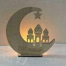 Star Sharp Corner Moon Eid Mubarak Wooden Diy Pendant Decoration Furniture E3J7