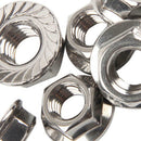 70pcs Stainless Steel M8\M6 \M5\M4\M3 Hex Flange Lock Nut Sliver
