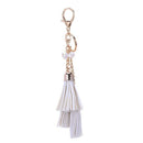 Synthetic Leather Tassel Keychain Car Key Chain Ornaments Bag Charm White