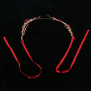 Bridal Headband Wedding Party Hair Band Wreath Rhinestone Hair Vine Ribbon