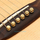 6pcs Guitar Fittings Solid String Pegs Guitar Bridge Pins Pure Copper