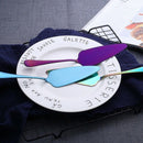 Stainless Steel Pizza Shovel 7 Colors Serrated Edge Cake Server Blade Cutte K4W7