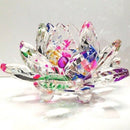 3.4 inch Rainbow Crystal Lotus Flower with Gift Box for Feng Shui Home Deco G3E8