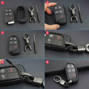 Carbon Fiber Key Fob Chain For Jeep Dodge Chrysler Accessories Cover Cas DQL