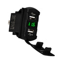 5V 4.2A Car Dual USB Charger Socket LED Voltmeter Adapter Power Outlet Green