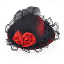 Black lace flower decoration Red mini top hat women crocodile hair clamp sh I5O2