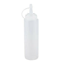 4X Clear White Plastic Squeeze Sauce Ketchup Cruet Oil Bottles 8oZ