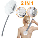 Sided Long Handle Body Shower Back Brush Skin Massage Scrubber Bath Sponge T Hn