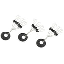 10 Pcs 6 in 1 Size L Black Rubber Oval Stopper Fishing Bobber Float