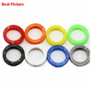 Newly 8X Bright Colors Hollow Silicone Key Cap Covers Topper Keyring Key Rings