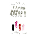 44pcs Zipper Repair Kit Pulls Stops Sliders Spirals Instructions Zip Sewing