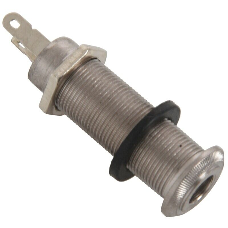 Electric Guitar Jack Chrome Threaded Cylinder Output Input Jack Plug Socket