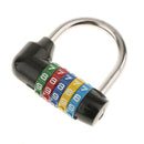 Security Padlock 5 Dial Code Combination Lock for Traveling Suitcase -Black
