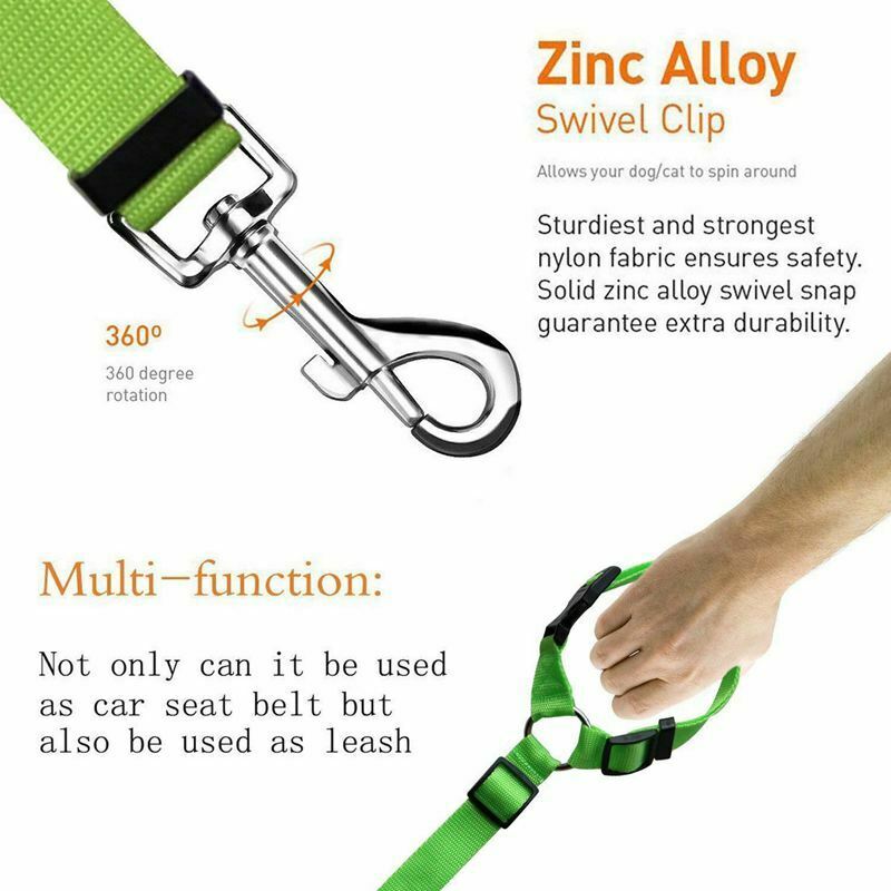 2 Packs Dog Cat Safety Seat Belt Strap Car Headrest Restraint Adjustable Ny P9R4