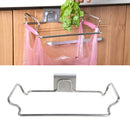 Stainless Steel Door Garbage Trash Bag Towel Can Rack Holder Kitchen Tool 1X
