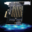 M.2 NVME to PCI-E 3.0 X4 Expansion Card Dual Channels Dual Ports Support PC V6J7