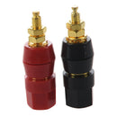2 Pcs Red Black Plastic Shell 4mm Banana Socket Brass Binding Post J8P3