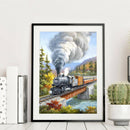5D DIY Full Drill Diamond Painting Train Cross Stitch Embroidery Mosaic Kit