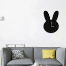 Nordic Style Rabbit Wall Clock Silent Wooden Clock For Home Living Room Sui A9Z1