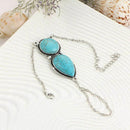 Boho Turquoise Hand Harness Bracelet Bangle Slave Chain Link Finger Ring Br