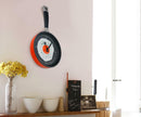 Fried Egg Frying Pan Wall CLOCK Novelty Cutlery Kitchen Cafe DIY Decoration Red