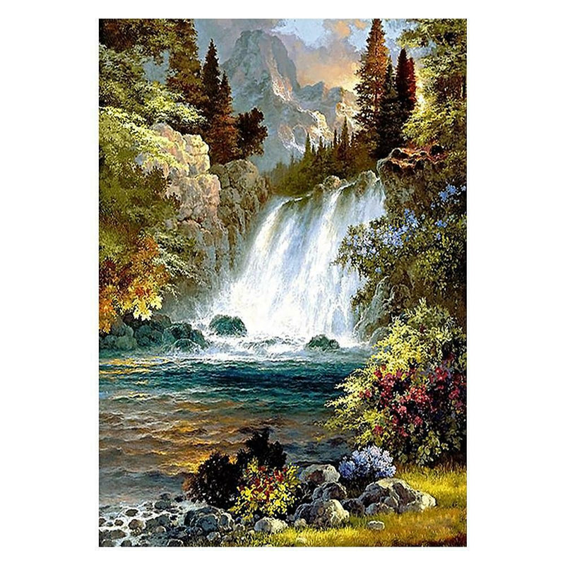 Waterfall Full Drill Round Diamond Painting DIY Needlework Cross Stitch Set